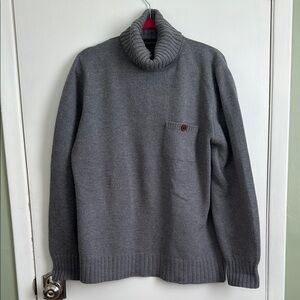Cozy Gray Turtleneck Sweater with Relaxed Fit size L